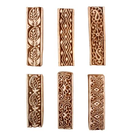 Set of 6 Piece New Mix Wooden Printing Block